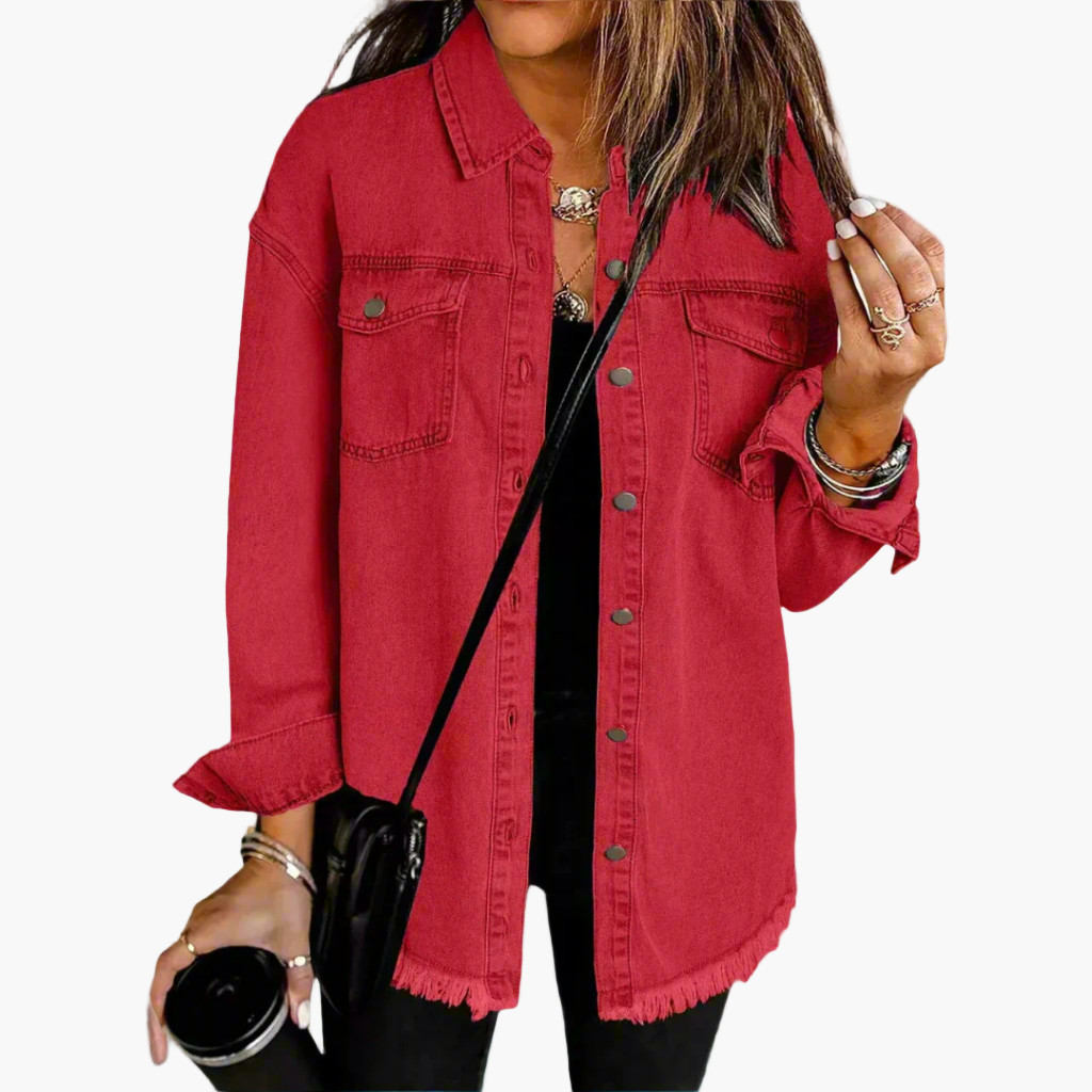 Women's Oversized Denim Shirt Jacket Casual Street Style