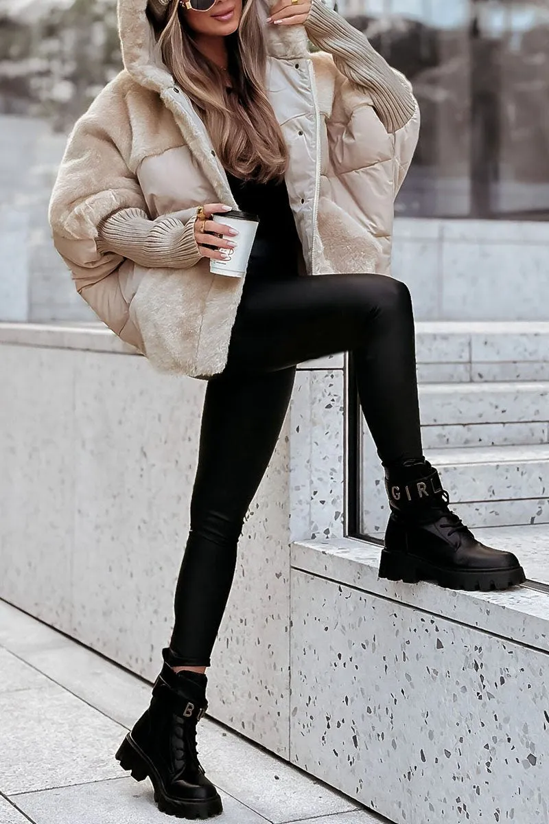 Women's Oversized Winter Hooded Puffer Jacket – Fashionable Warm Everyday Outerwear