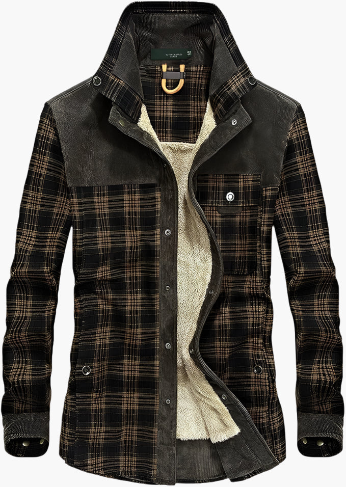 Men's Outdoor Plaid Shirt Jacket – Classic Check Style, Warm Lined, Versatile Casual Wear