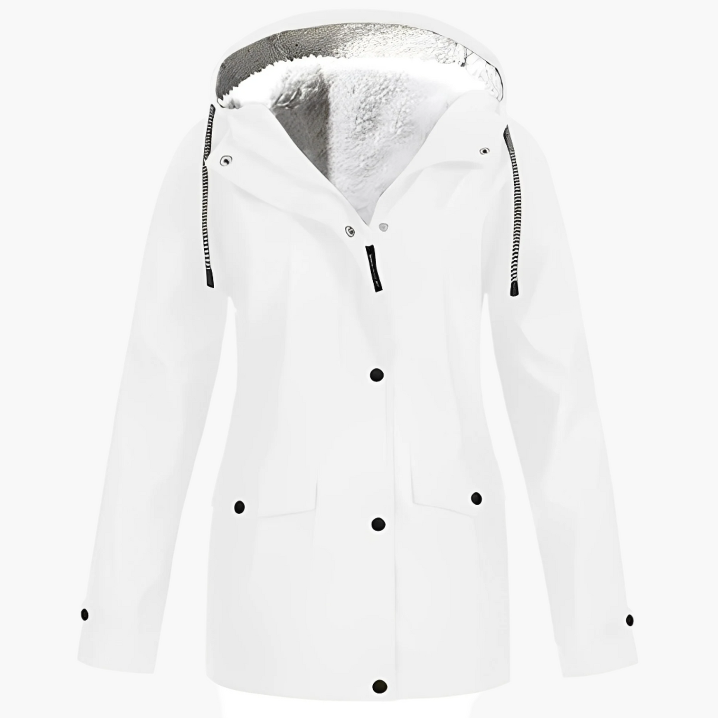 Women's CozyShield Hooded Fleece Lined Winter Rain Jacket - Outdoor Waterproof Parka