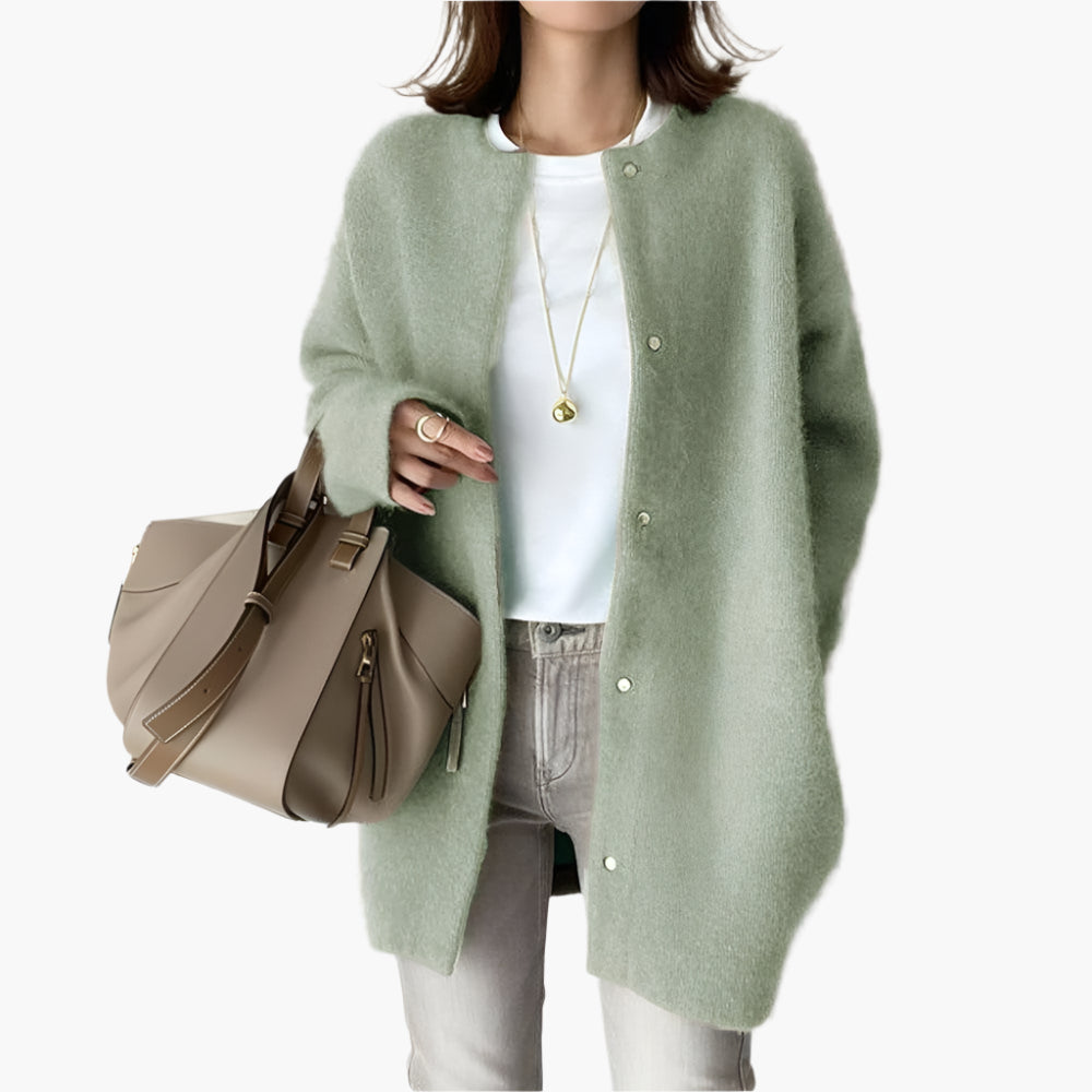 Women's Oversized Minimalist Cardigan – Trendy Casual Urban Style