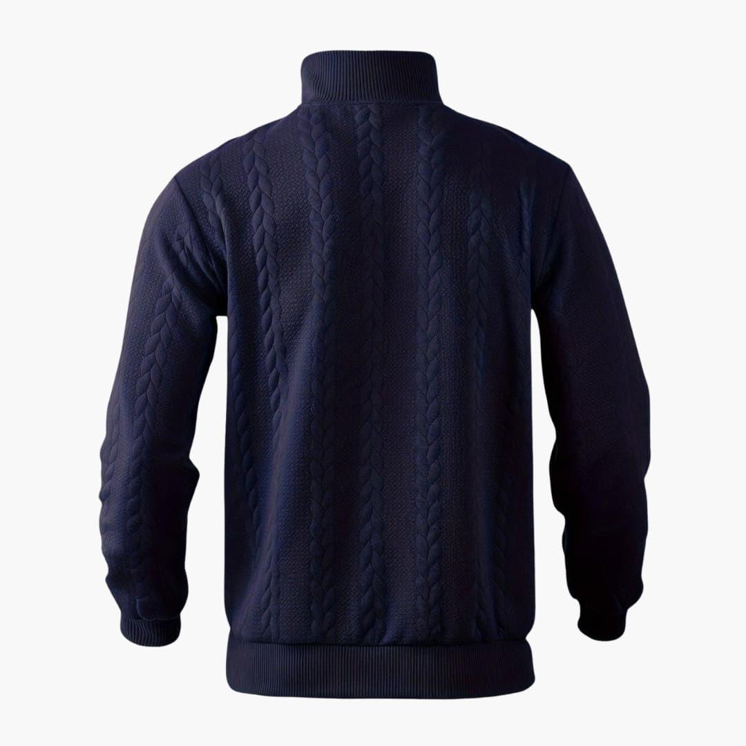 Men's Half-Zip Cable Knit Pullover Sweater for Versatile Everyday Style