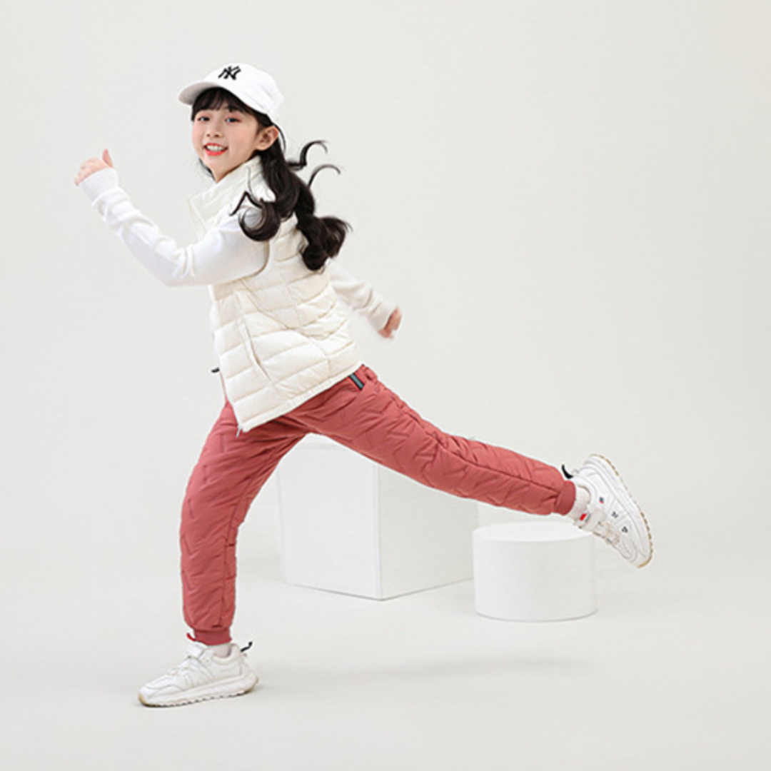 Kids' Outdoor Winter Quilted Thermal Pants – Stylish Padded Snow Joggers for Boys and Girls