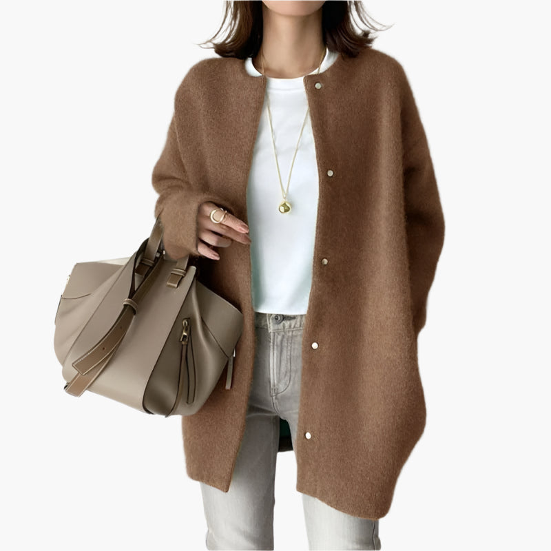 Women's Oversized Minimalist Cardigan – Trendy Casual Urban Style
