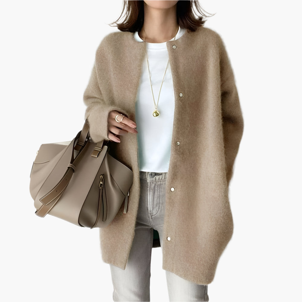 Women's Oversized Minimalist Cardigan – Trendy Casual Urban Style
