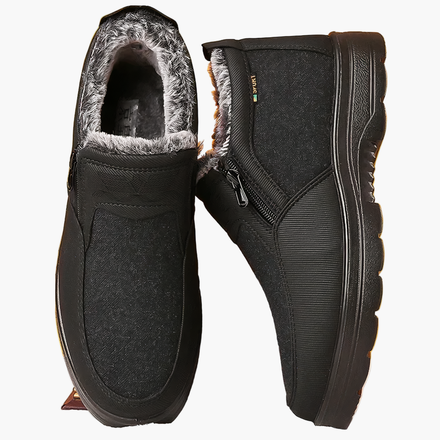 Men's Orthopedic Winter Ankle Boots with Side Zipper - Supportive Walking Shoes for Cold Weather