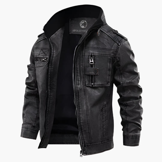Men's Vintage Biker Jacket – Urban Streetwear Style for Casual and Motorcycle Use