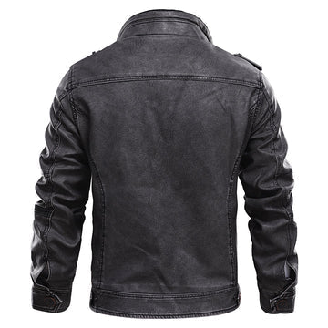 Men's Vintage Biker Jacket – Urban Streetwear Style for Casual and Motorcycle Use