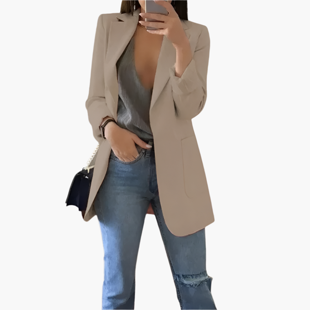 Women's Long Elegant Blazer – Versatile Modern Business & Casual Jacket