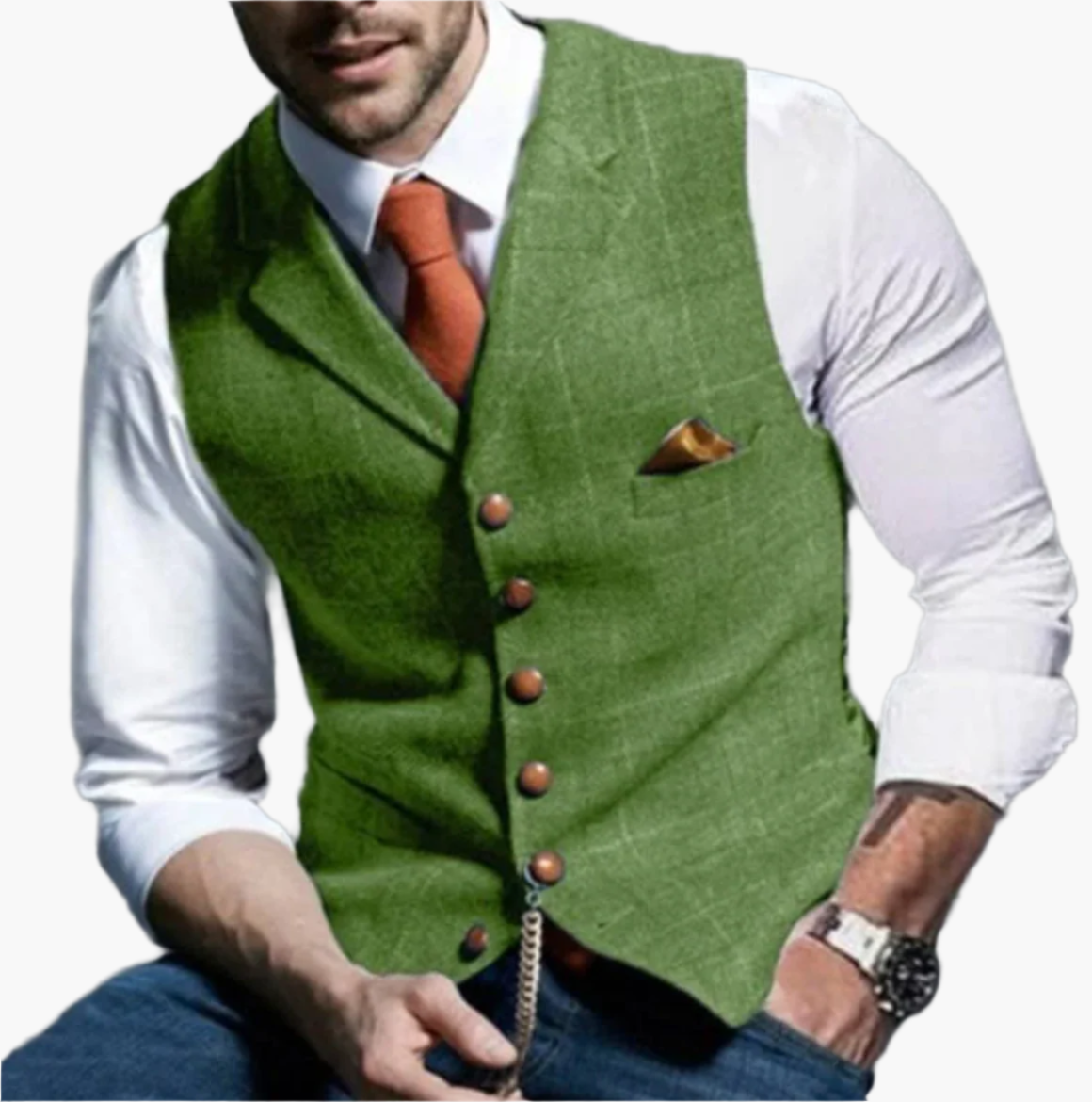 Men's Vintage Business Casual Waistcoat – Classic Slim Fit Vest for Office, Weddings & Leisure