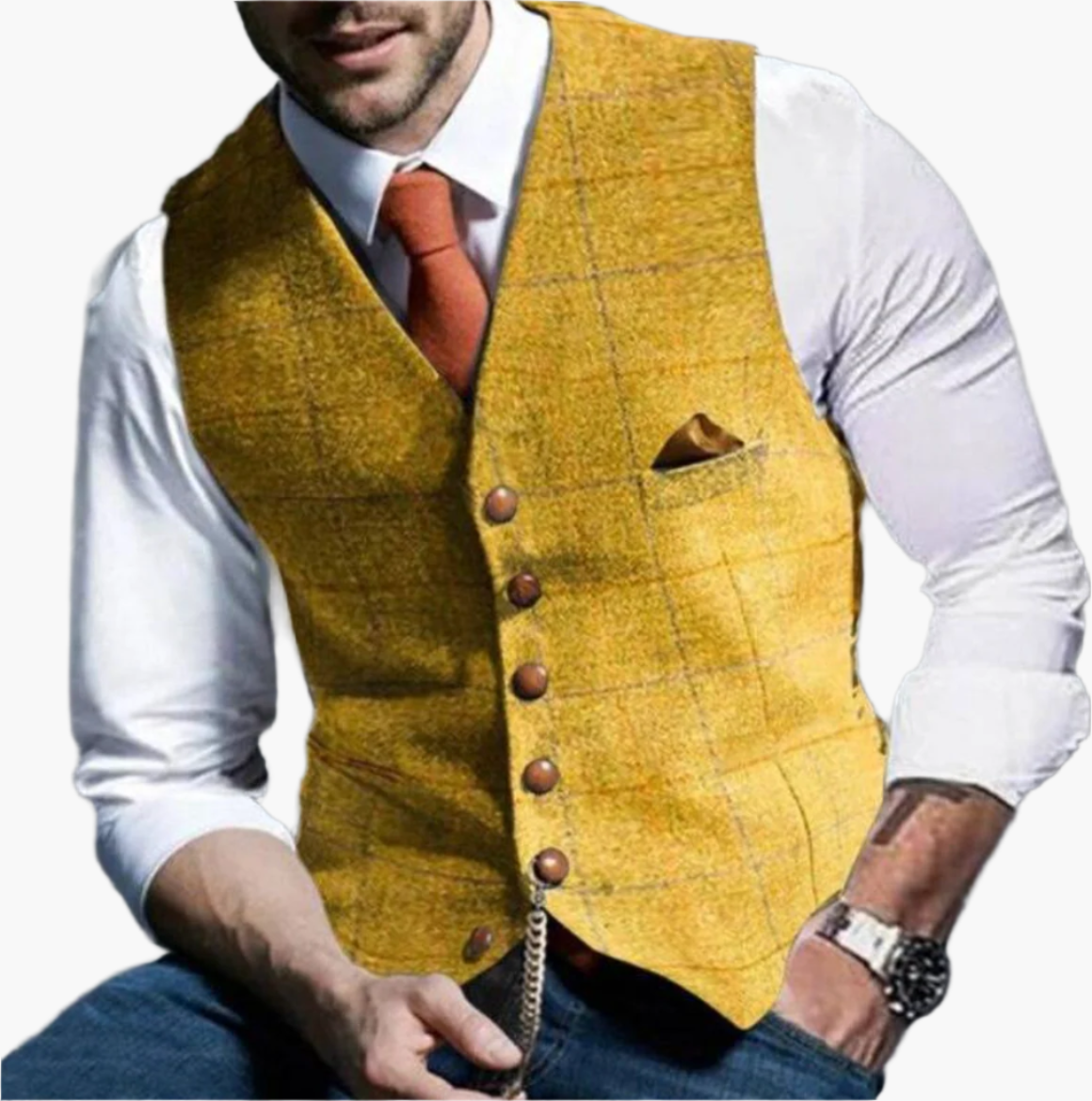 Men's Vintage Business Casual Waistcoat – Classic Slim Fit Vest for Office, Weddings & Leisure