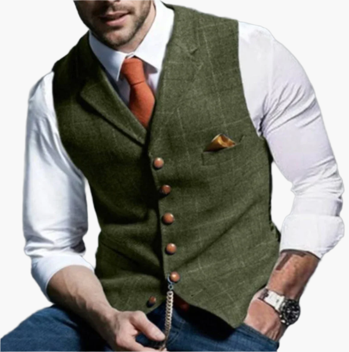 Men's Vintage Business Casual Waistcoat – Classic Slim Fit Vest for Office, Weddings & Leisure