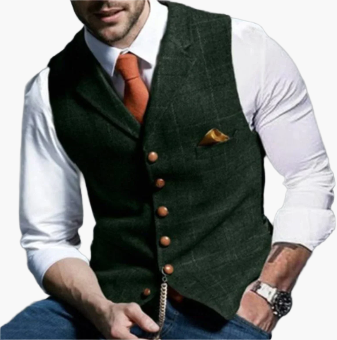 Men's Vintage Business Casual Waistcoat – Classic Slim Fit Vest for Office, Weddings & Leisure