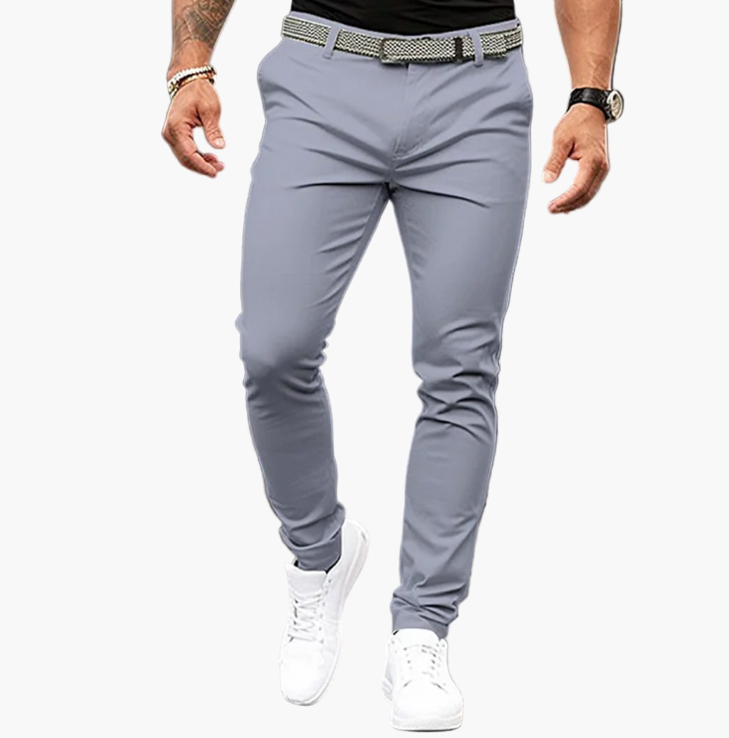 Men's Slim Fit Chino Pants Modern Smart Casual Trousers
