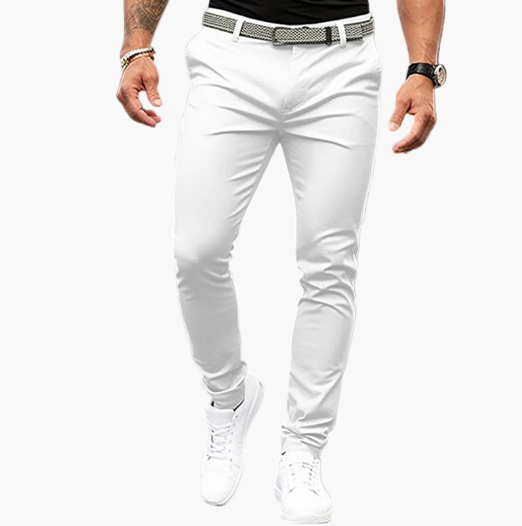 Men's Slim Fit Chino Pants Modern Smart Casual Trousers