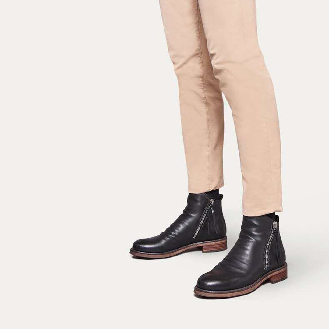 Men's Classic Ankle Boots with Side Zipper - Versatile Everyday Style