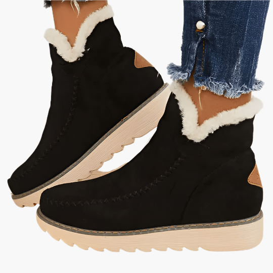 Women's Cozy Winter Snow Boots with Faux Fur Lining – Fashionable Warm Walking Shoes