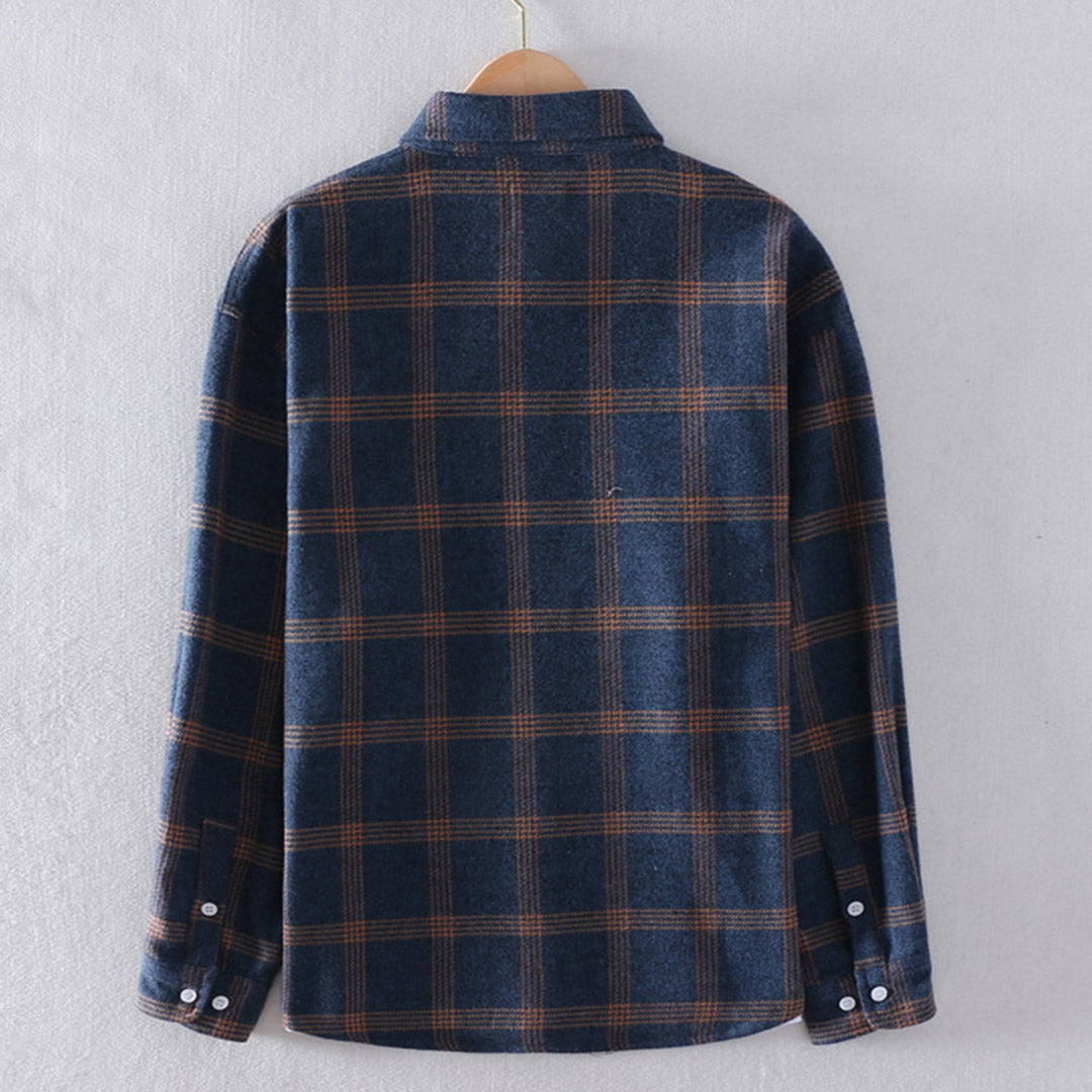 Men's Casual Plaid Button-Down Shirt - Relaxed Outdoor & Everyday Style