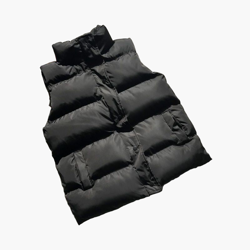 Women's Puffer Vest Casual Outdoor Quilted Gilet with High Collar