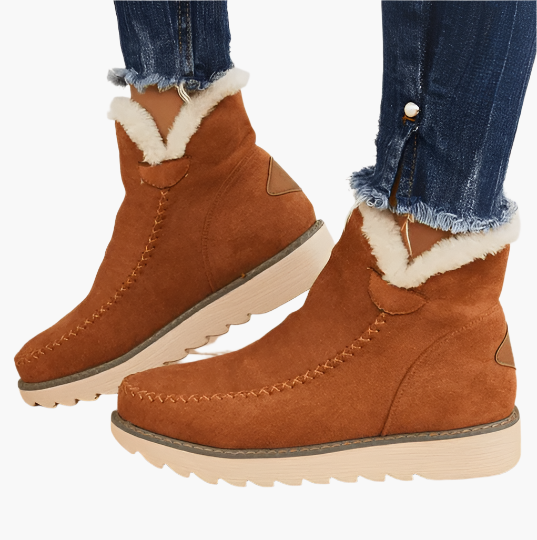 Women's Cozy Winter Snow Boots with Faux Fur Lining – Fashionable Warm Walking Shoes