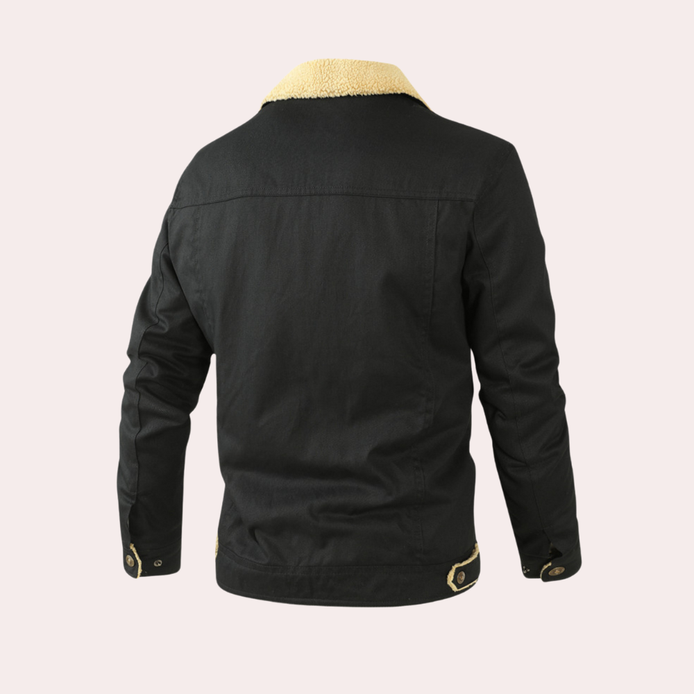 Men's Vintage Winter Bomber Jacket with Sherpa Lining – Classic Style for Cold Weather