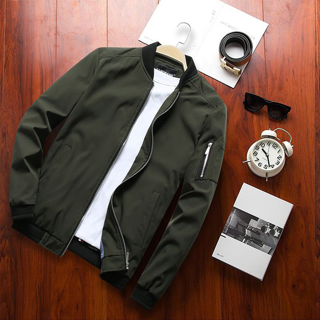 Men's Casual Bomber Jacket Lightweight Windbreaker Street Style