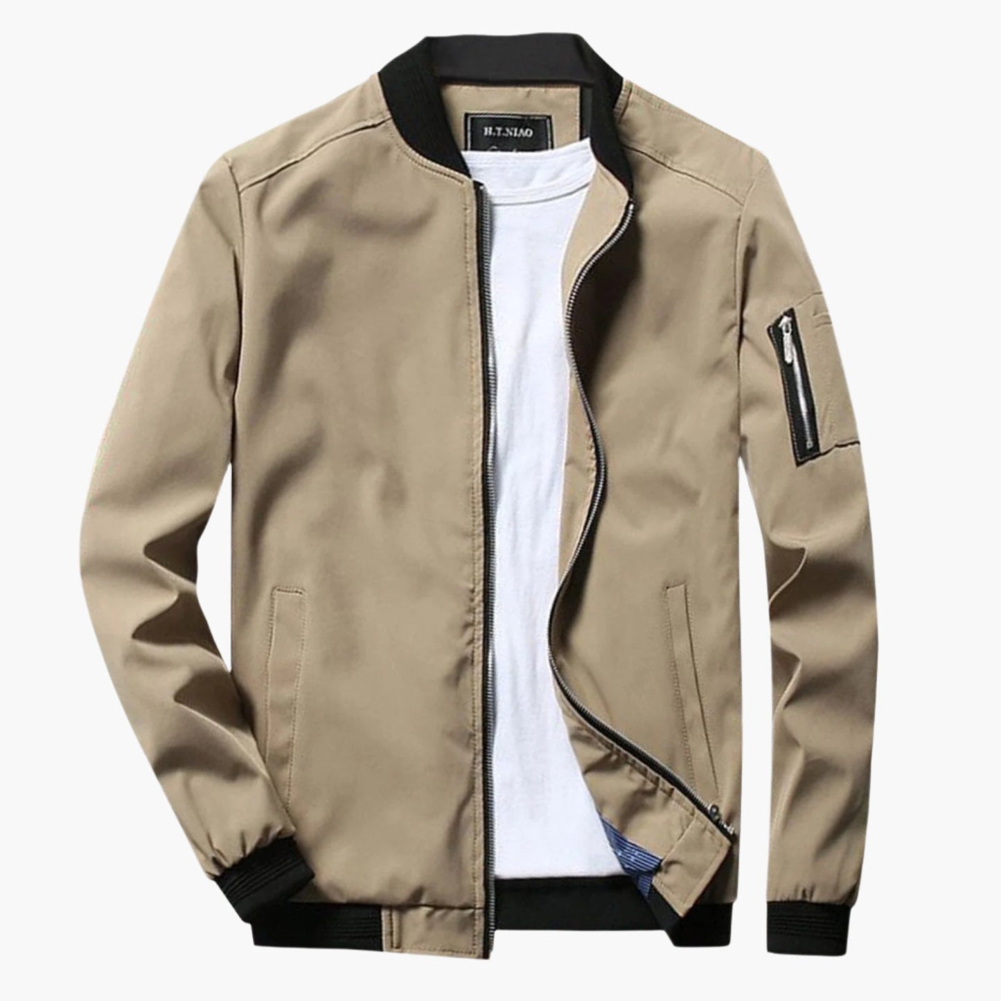 Men's Casual Bomber Jacket Lightweight Windbreaker Street Style
