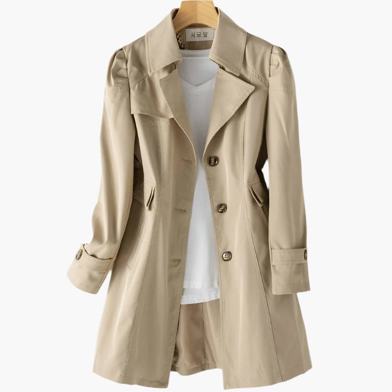 Women's Classic Elegant Trench Coat – Versatile Mid-Length Jacket for Office and Everyday Style