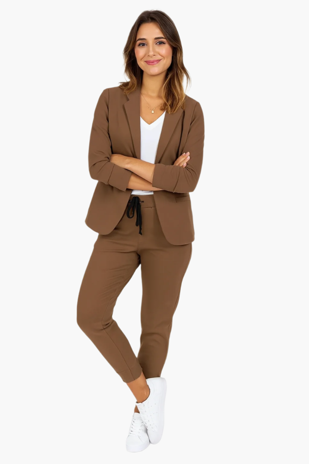 Women's Modern Business Blazer and Jogger Pants Suit Set – Stylish Office & Casual Wear