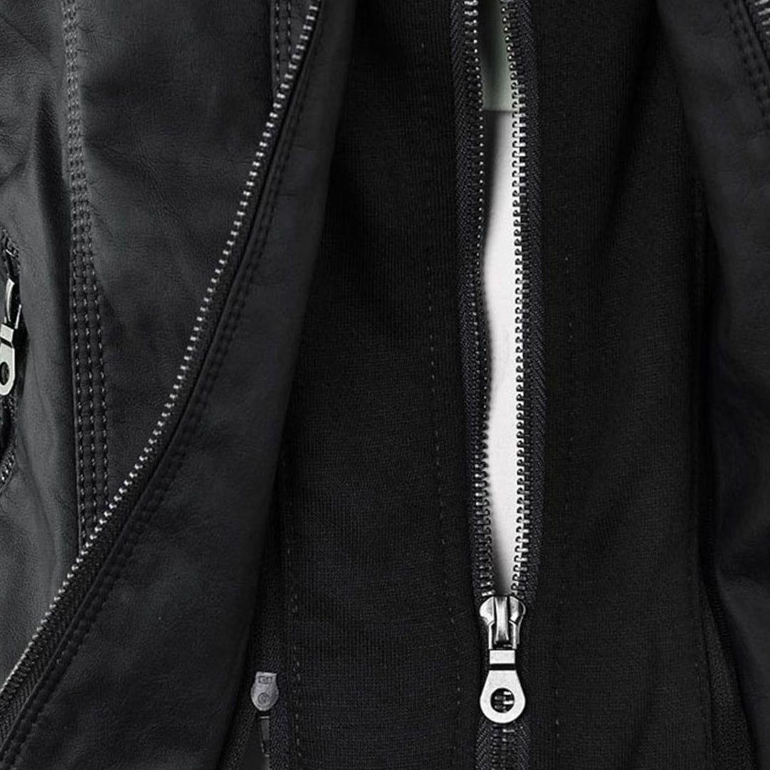Women's Hooded Biker Jacket Urban Style with Zipper – Fashionable Transitional Outerwear