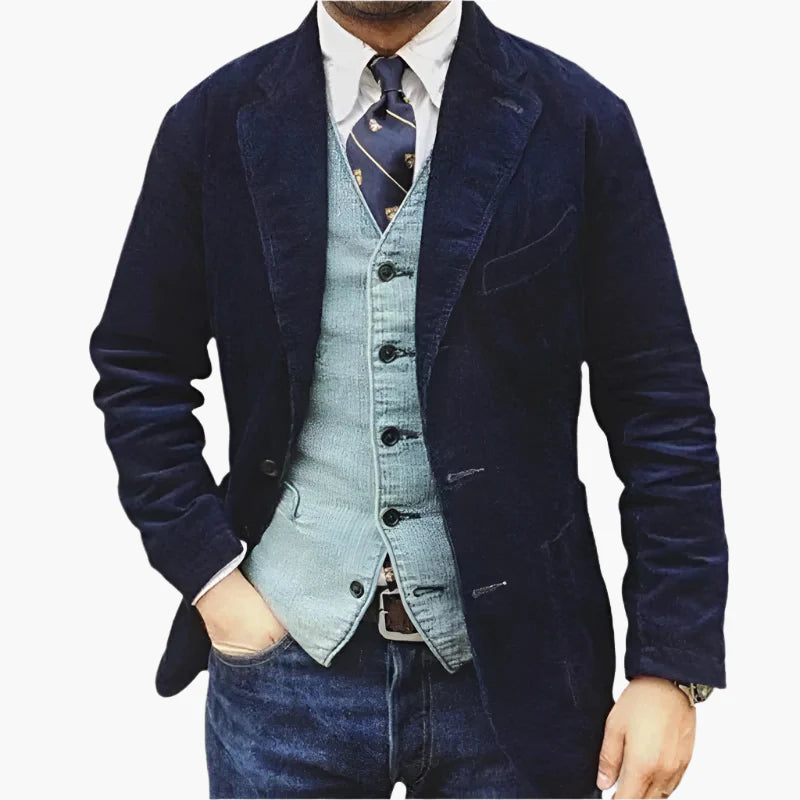 Men's Vintage Casual Blazer Three-Piece Suit for Business and Everyday Style