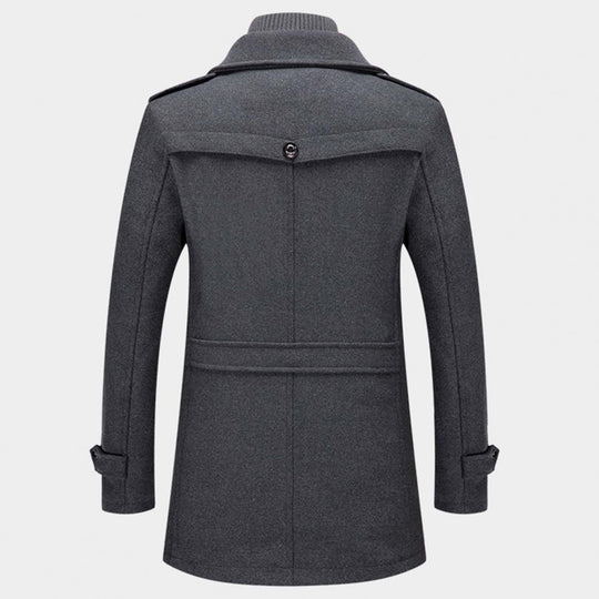 Men's Double-Layer Winter Coat – Elegant Slim Fit Overcoat for Business and Everyday Wear