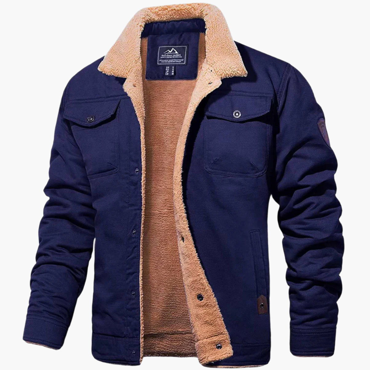 Men's Vintage Winter Bomber Jacket with Sherpa Lining – Classic Style for Cold Weather