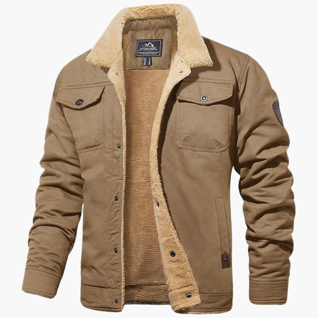 Men's Vintage Winter Bomber Jacket with Sherpa Lining – Classic Style for Cold Weather