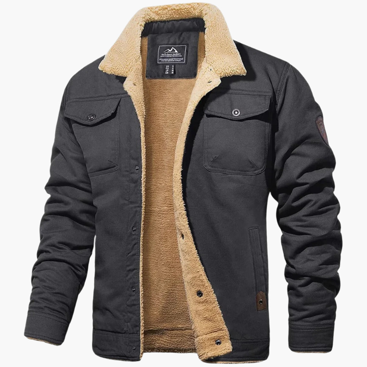Men's Vintage Winter Bomber Jacket with Sherpa Lining – Classic Style for Cold Weather