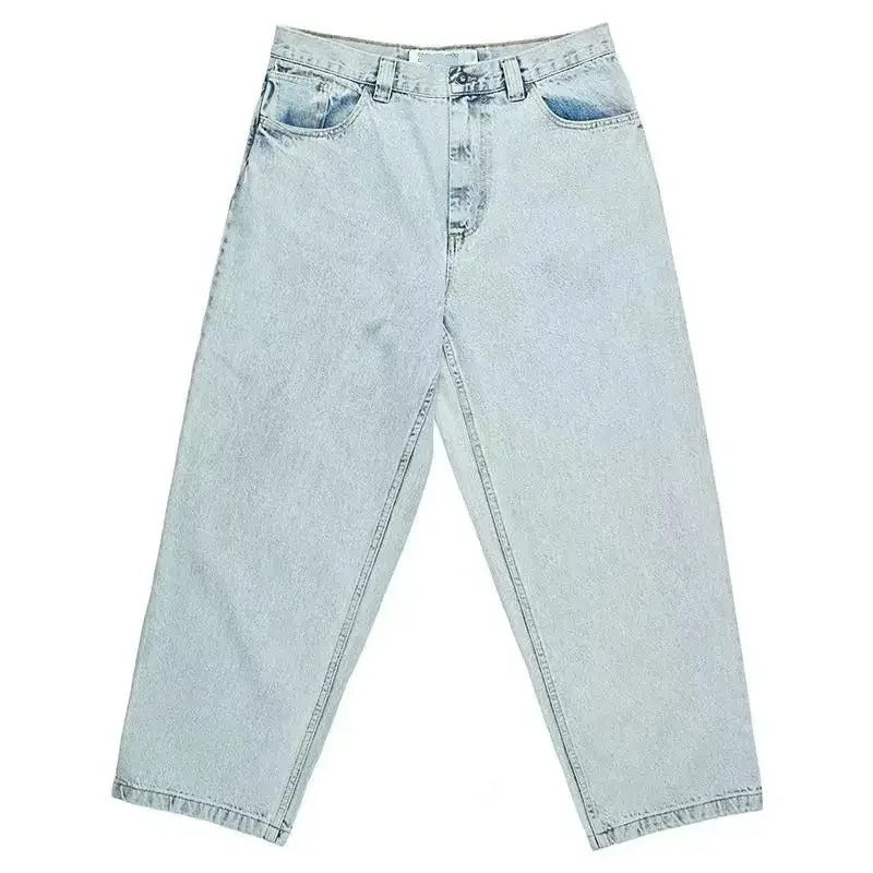 Men's Baggy Wide Fit Jeans for Urban Streetwear and Skateboarding
