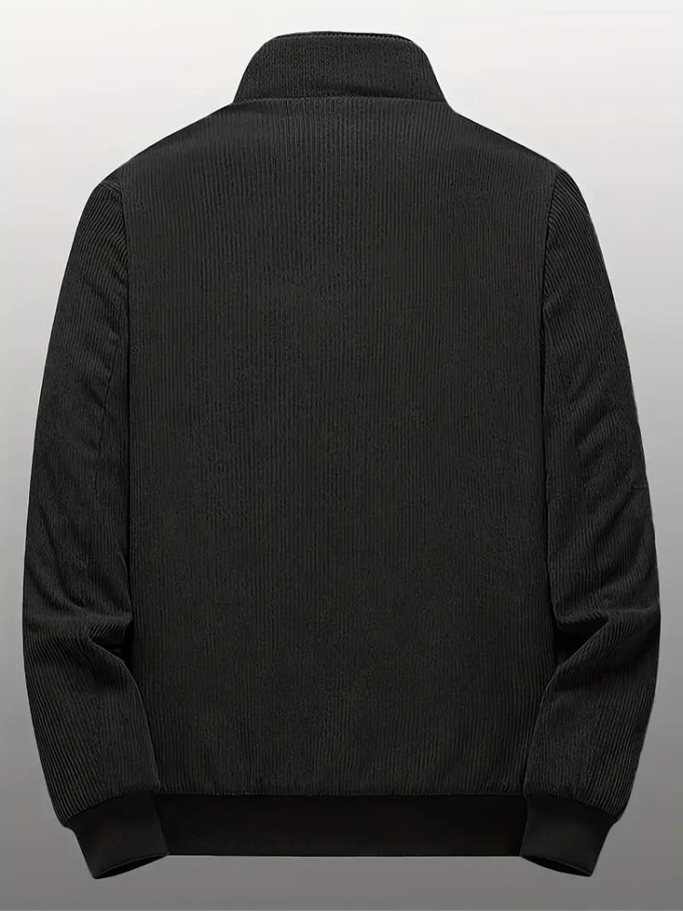 Men's Classic Stand Collar Corduroy Winter Jacket with Warm Lining - Urban Casual Style