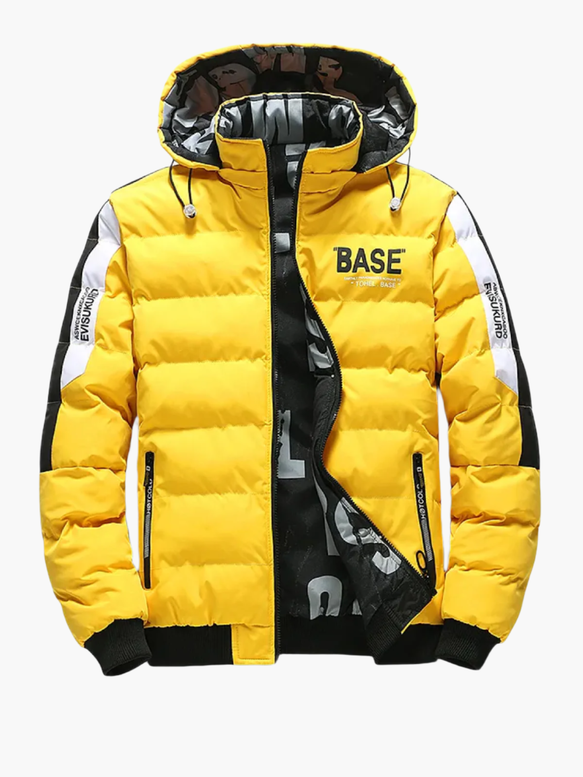 Men's Streetwear Puffer Jacket BASE Hooded Winter Coat