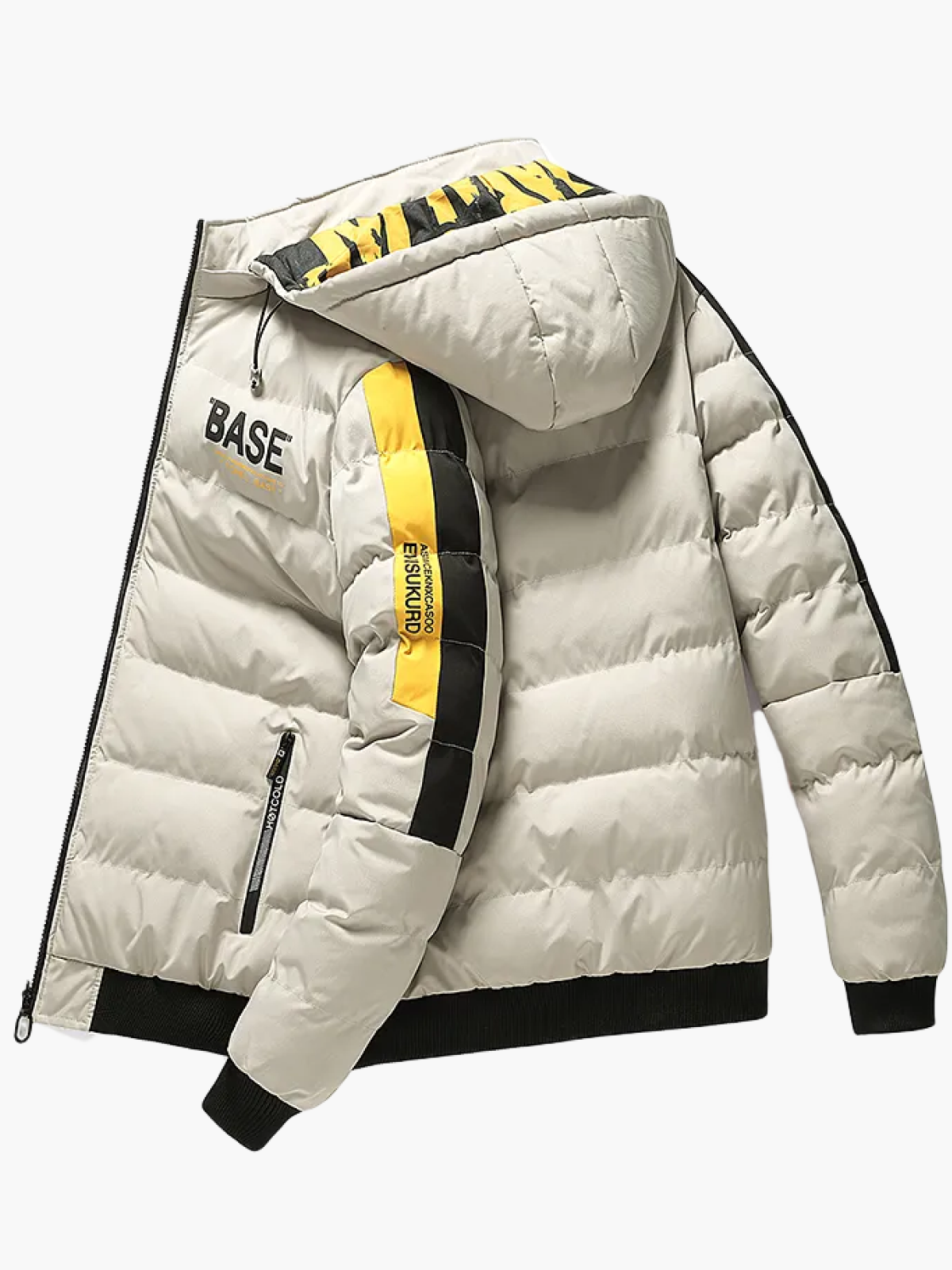 Men's Streetwear Puffer Jacket BASE Hooded Winter Coat