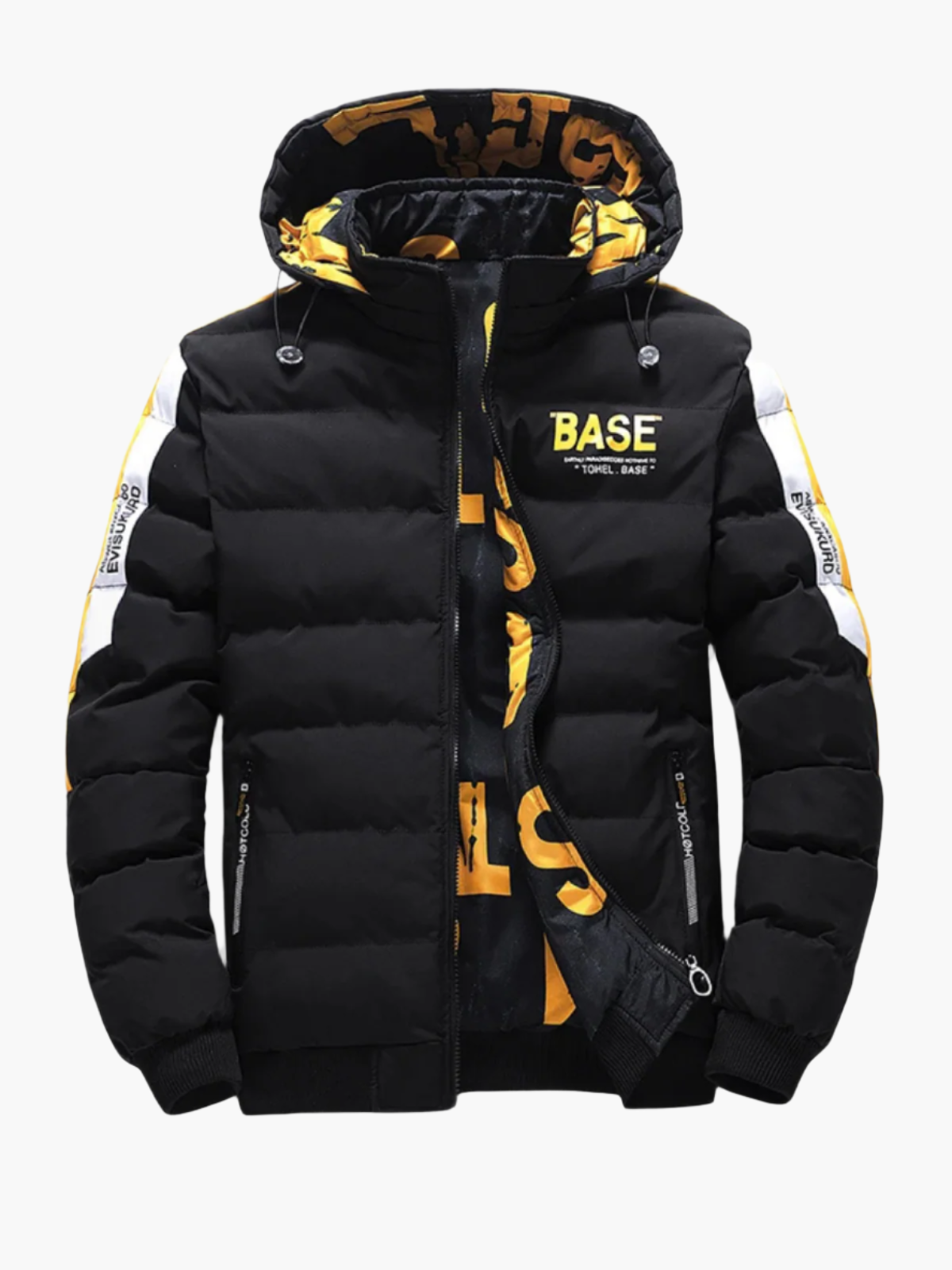 Men's Streetwear Puffer Jacket BASE Hooded Winter Coat