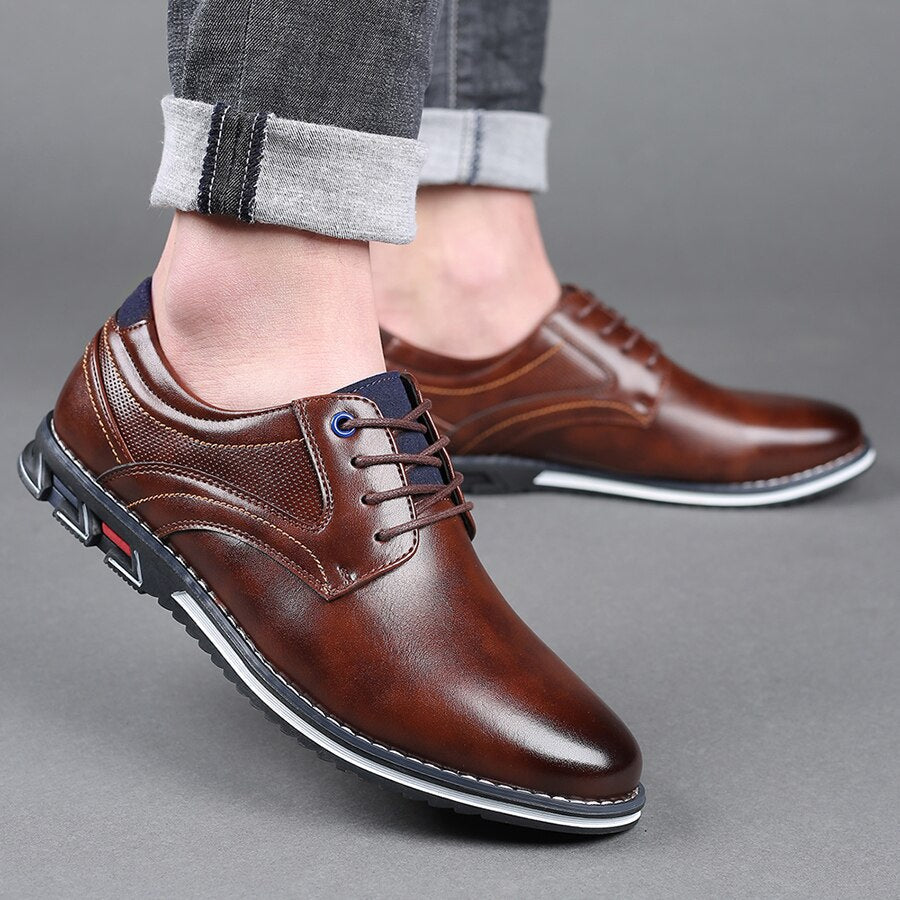 Men's Orthopedic Business Dress Shoes – Classic Lace-Up Office and Formal Style