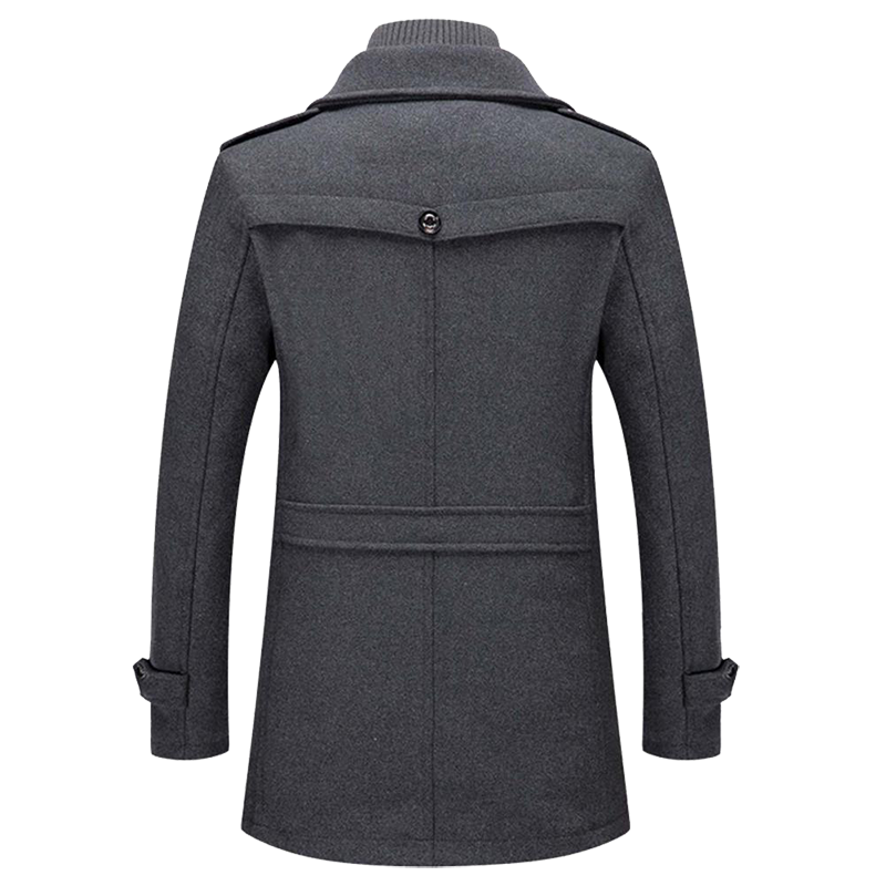 Men's Modern Slim Fit Winter Overcoat with Stand Collar – Business & Casual Style