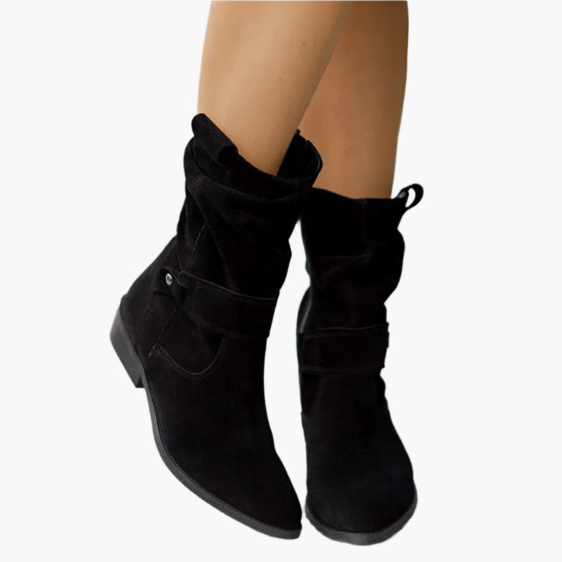 Women's Slouch Ankle Boots with Side Zipper – Vintage Style Everyday Booties