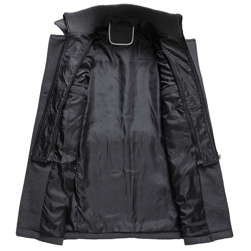 Men's Modern Slim Fit Winter Overcoat with Stand Collar – Business & Casual Style