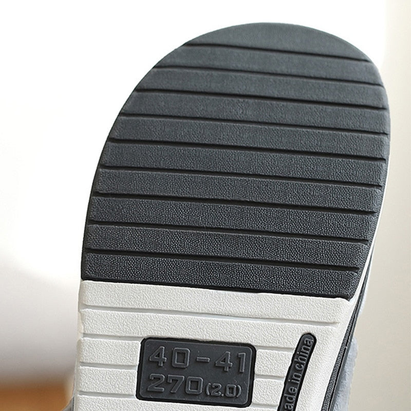 Men's Cozy Slip-On House Slippers with Non-Slip Sole and Plaid Design for Indoor Comfort