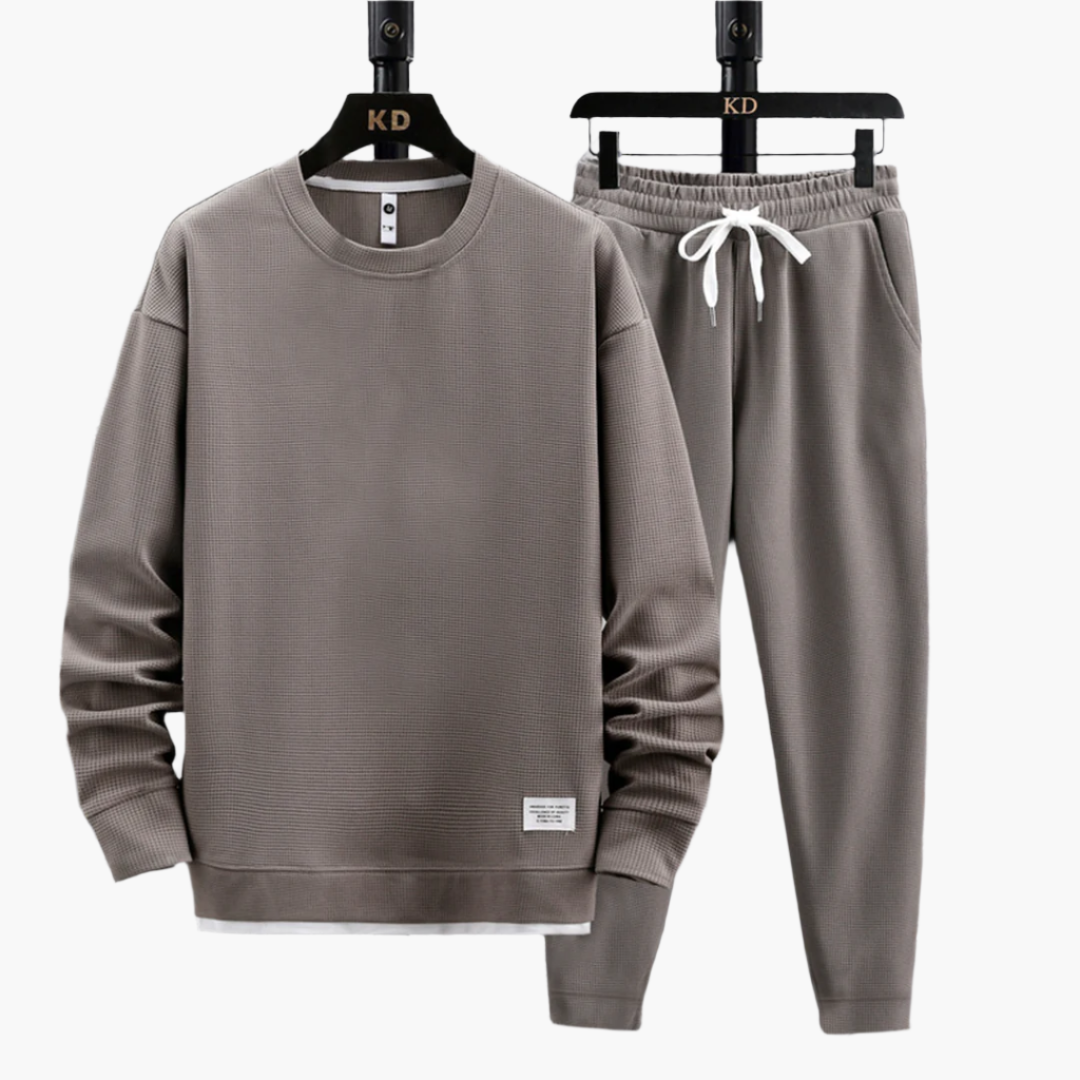 Men's Modern Jogger Set Relaxed Fit Sweatshirt and Pants Loungewear Outfit