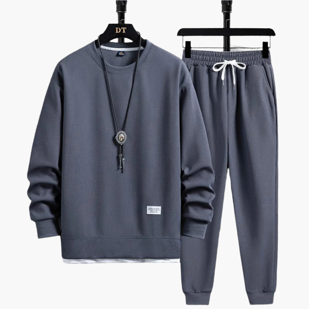 Men's Modern Jogger Set Relaxed Fit Sweatshirt and Pants Loungewear Outfit