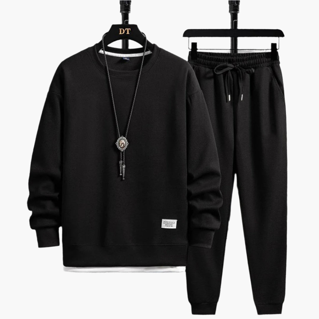 Men's Modern Jogger Set Relaxed Fit Sweatshirt and Pants Loungewear Outfit