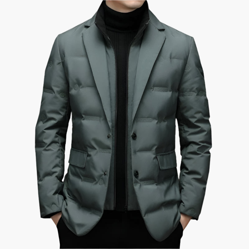 Men's Quilted Blazer Jacket – Elegant Urban Style for Business and Casual Wear