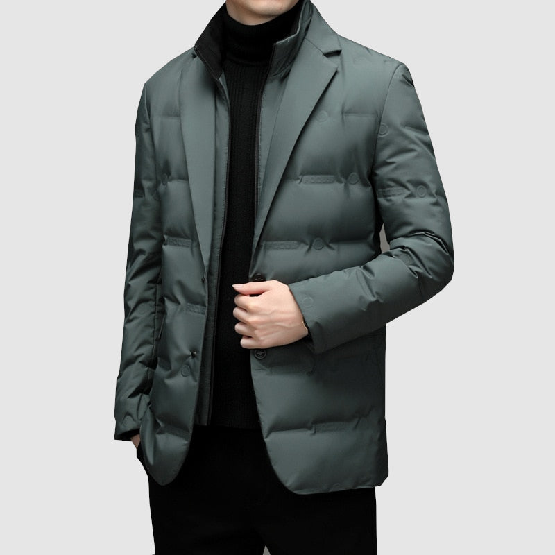 Men's Quilted Blazer Jacket – Elegant Urban Style for Business and Casual Wear